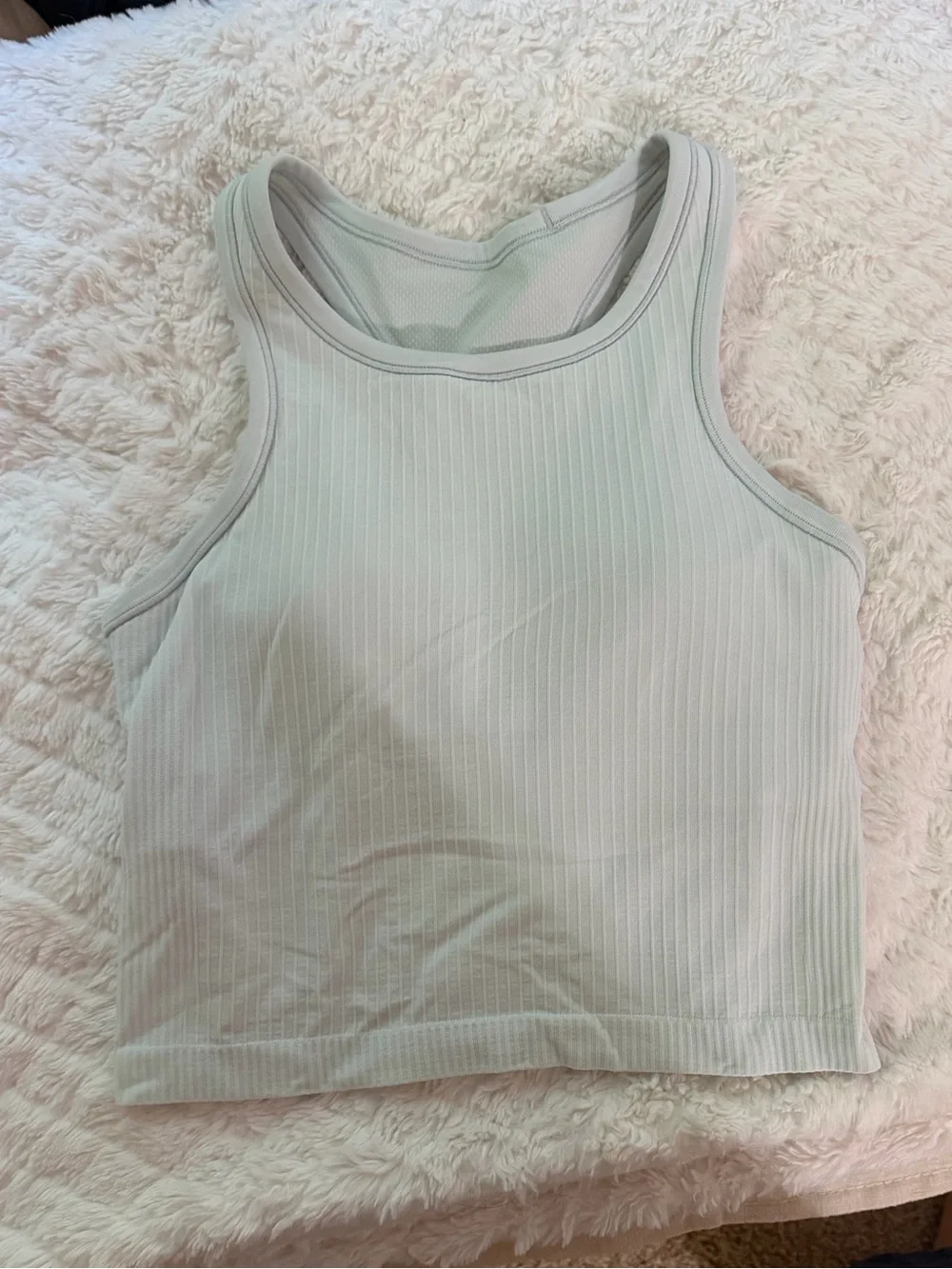 Lululemon Athletica Light Mint Ribbed Crop Tank